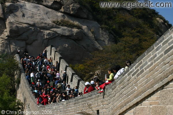 Tourists Sightseeing on the Badaling Great Wall