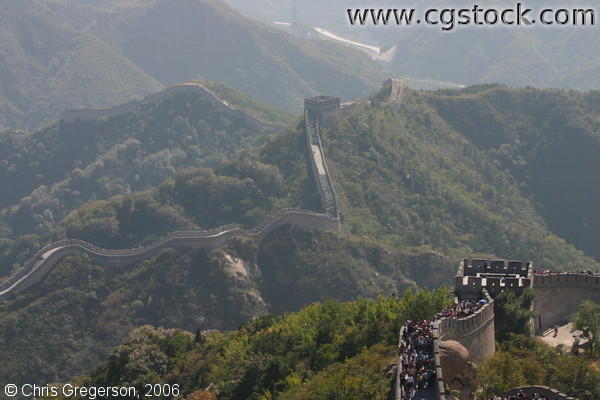 The Great Wall of China Winding Over the Backs of Mountains
