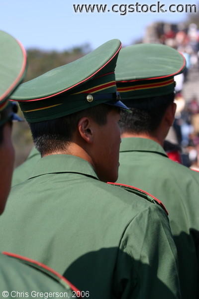 Close Up of Soldiers at the Great Wall of China
