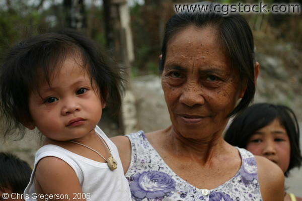 Filipina Grandmother and Grandchild in Angeles City, Pampanga