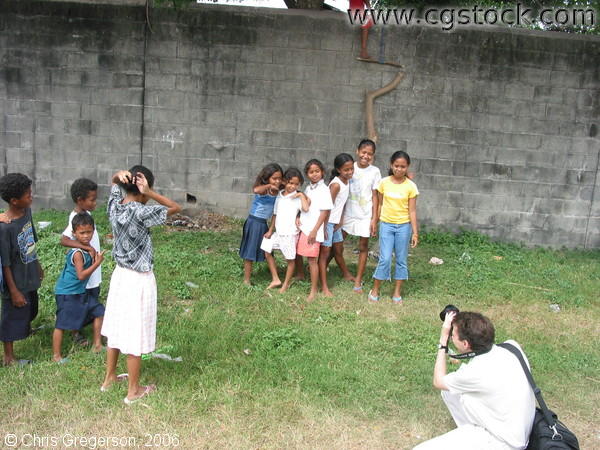 American Photographing Female Aeta Kids in Pampanga