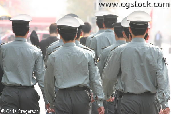 Marching Guards at Wangfujing Street, Beijing