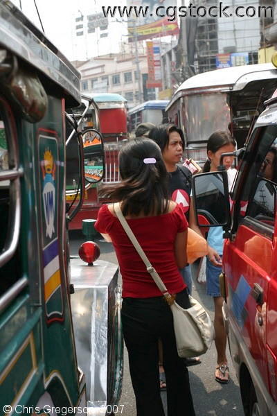 Pedestrians Among the Jeepneys, Divisoria, Manila