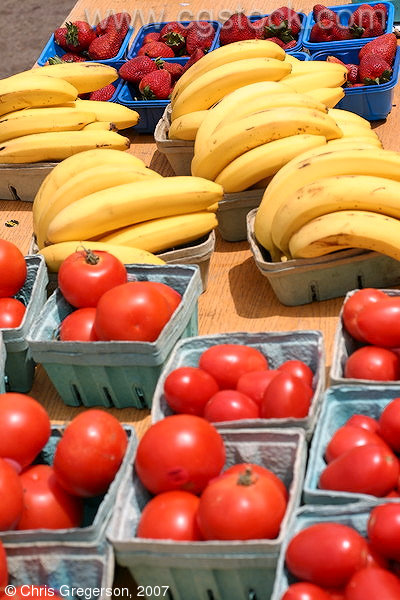 Bananas, Strawberries, and Tomatoes at the Minneapolis Farmer's Market