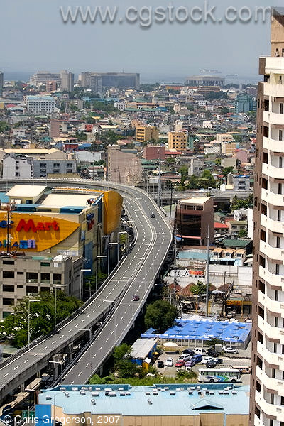 Manila Rooftops and Superhighway Overpass
