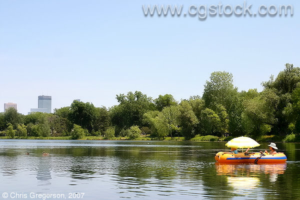 Inflatable Raft on Lake of the Isles, Minneapolis