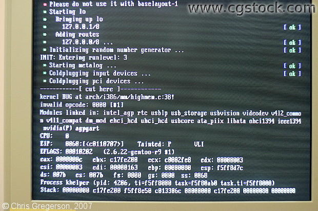 Linux Crash After Starting /etc/init.d/coldplug
