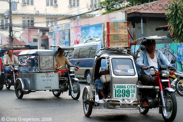 Trikes in Downtown Laoag