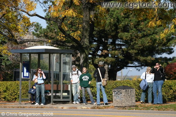 Students at MTC Bus Stop