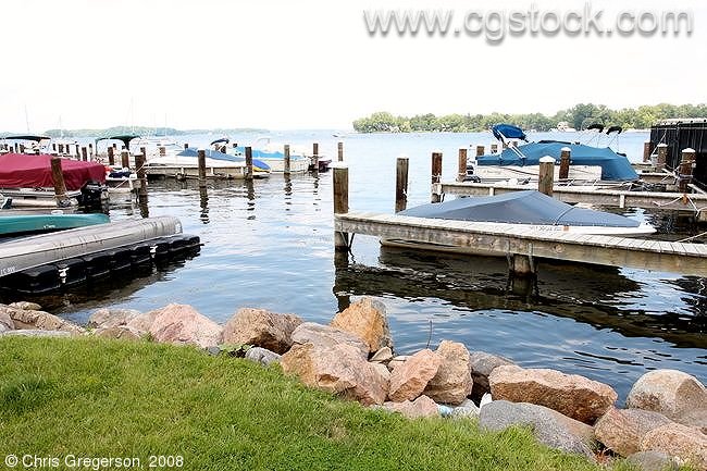 Motorboats Moored in Excelsior Bay, Lake Minnetonka