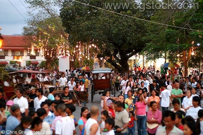 Crowds in Vigan for the Good Friday Parade