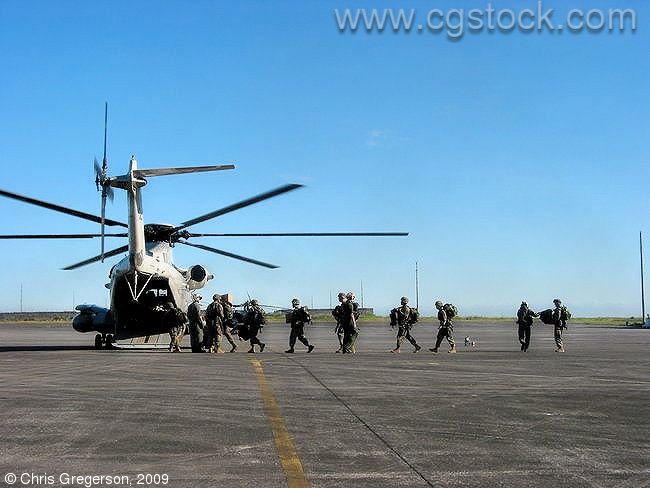 Marines Boarding a CH-53 Sea Stallion, Clark Air Base, the Philippines