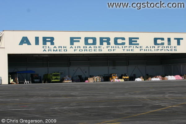 Air Force City Hangar with Relief Supplies, Philippines