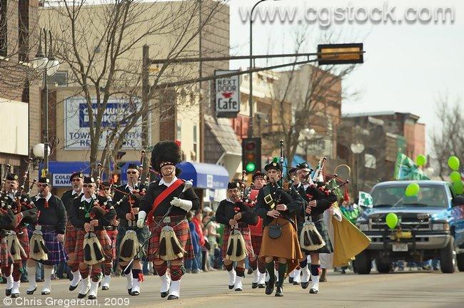 Bagpipers in the St. Patrick's Day Parade, New Richmond, WI