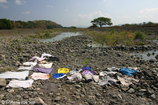 Clothes Drying on the Badoc Riverbed