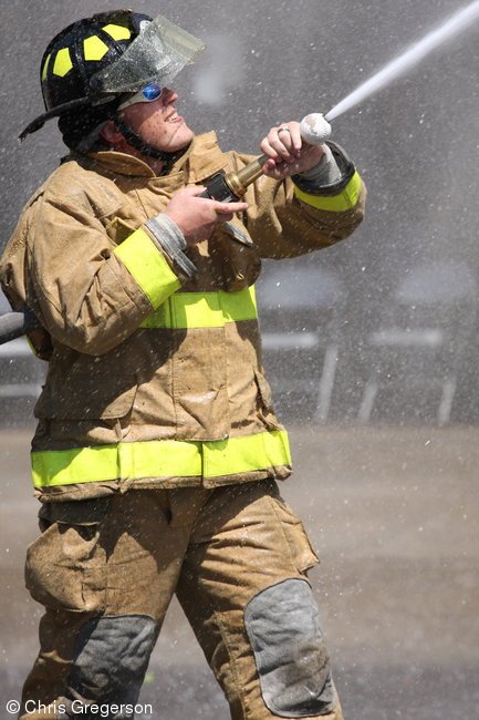 Fire Fighter with Water Hose