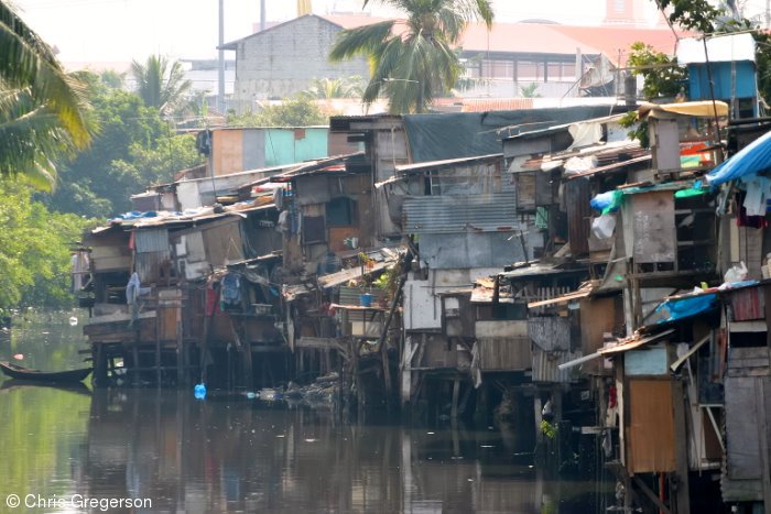 Shanties on the Pasig River, Manila